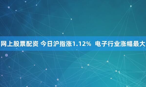 网上股票配资 今日沪指涨1.12%  电子行业涨幅最大