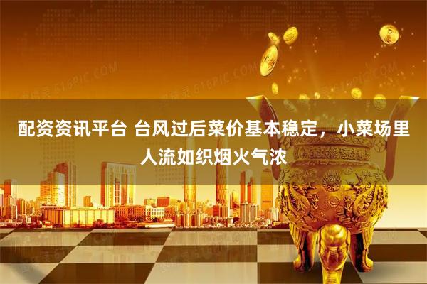 配资资讯平台 台风过后菜价基本稳定,小菜场里人流如织烟火气浓